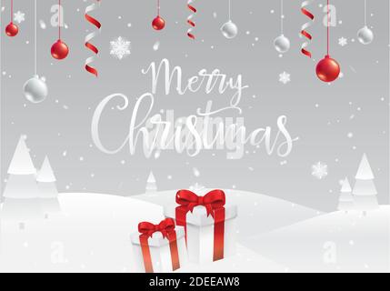 Bannière Merry Christmas, modèle de noël avec espace de texte Illustration de Vecteur