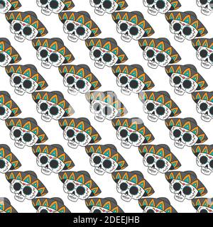 Arrière-plan calaveras sans couture, motif Day of the Dead Illustration de Vecteur