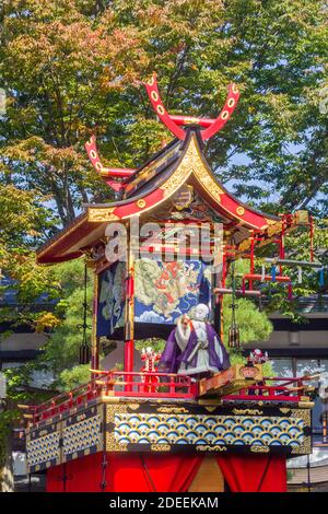 Marionnette japonaise traditionnelle pendant le Hachiman Matsuri, le festival d'automne de Takayama à Gifu, au Japon Banque D'Images