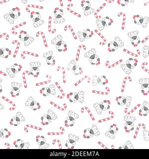 Chien PUG. Motif vectoriel transparent. Illustration de Vecteur