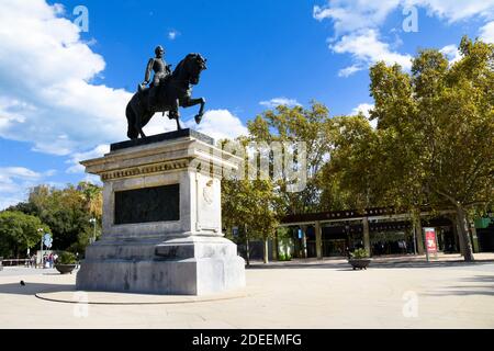 Monument à Prim, politicien espagnol et militaire. Parc de la Ciutadella. Barcelone, Catalogne, Espagne. Banque D'Images