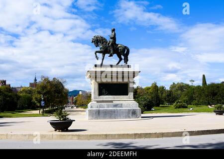 Monument à Prim, politicien espagnol et militaire. Parc de la Ciutadella. Barcelone, Catalogne, Espagne. Banque D'Images