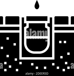 illustration vectorielle de l'icône de glyphe de route du système de drainage Illustration de Vecteur