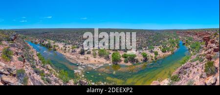 Rivière Murchison traversant le parc national de Kalbarri en Australie guettez les faucons Banque D'Images