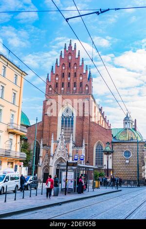 Basilique de la Sainte Trinité, est une église gothique et monastère de l'ordre dominicain. Cracovie, Comté de Cracovie, petite Pologne Voivodeship, Pologne, Europe Banque D'Images