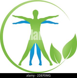 Feuilles, plantes, personne, naturopathe, logo Illustration de Vecteur