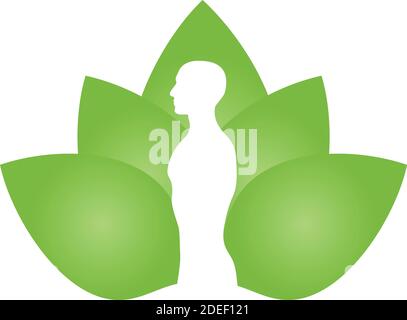 Feuilles, plantes, personne, naturopathe, logo Illustration de Vecteur