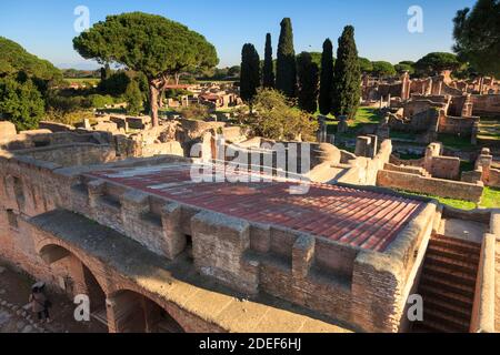 Ruines d'Ostia Antica, près de Rome, Italie Banque D'Images