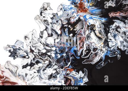 Contraste de l'arrière-plan abstrait d'art fluide avec un motif fantastique Banque D'Images