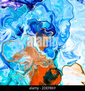 Motif coloré de peinture liquide. Arrière-plan abstrait d'art fluide Banque D'Images