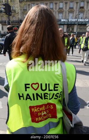 La manifestation de Yellow Vêtes le 21 samedi consécutif à Paris, France, le 6 avril 2019. Photo par Albert Bouxou/avenir photos/ABACAPRESS.COM Banque D'Images