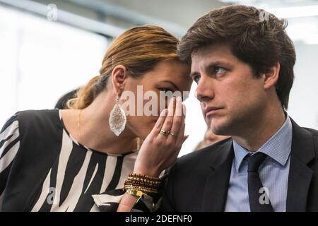 Lancement de BADI (brigade anti-discrimination sur Internet) en présence du ministre de la ville et du logement de Julien Denormandie et Marlene Schiappa, secrétaire d'État à l'Egalité Homme-Femme au siège social de Facebook à Paris, France, le 15 avril 2015. Photo de Daniel Derajinski/ABACAPRESS.COM Banque D'Images