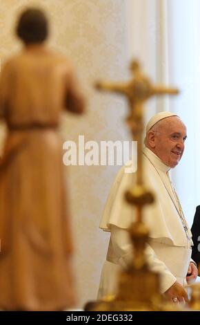 Le pape François rencontre le président du Togo Faure Essozimna Gnassingbe au Vatican le 29 avril 2019. Photo par Eric Vandeville/ABACAPRESS.COM Banque D'Images