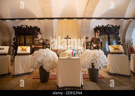Les restes de son Altesse Royale le Grand-Duc Jean sont exposés à la Chapelle Ardente du Palais grand-ducal à Luxembourg, le 29 avril 2019. Document photo de Claude Piscitelli/Cour grand-ducale/ABACAPRESS.COM Banque D'Images