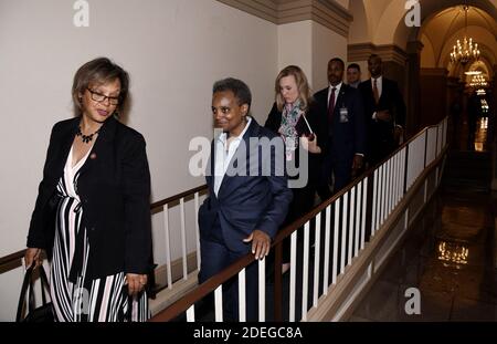 Lori Lightfoot, maire de Chicago, se promène au Capitole des États-Unis le 7 mai 2019 à Washington, DC. Photo par Olivier Douliery/ABACAPRESS.COM Banque D'Images