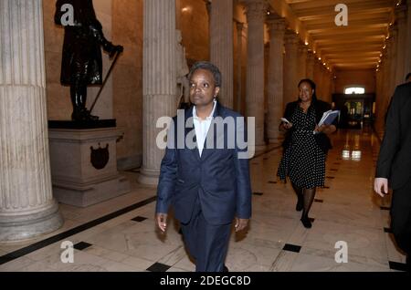 Lori Lightfoot, maire de Chicago, se promène au Capitole des États-Unis le 7 mai 2019 à Washington, DC. Photo par Olivier Douliery/ABACAPRESS.COM Banque D'Images