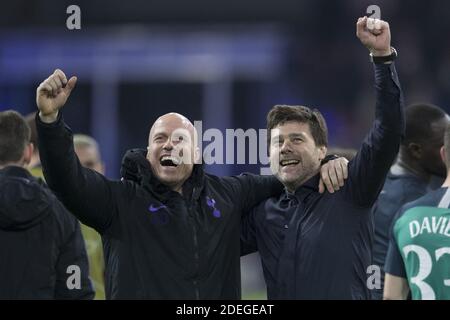 Mauricio Pochettino, entraîneur de Tottenham, termine la joie après le match de retour final 1/2 de la Ligue des champions, Ajax vs Tottenham à Amsterdam Arena, Amsterdam, pays-Bas, le 8 mai 2019. Tottenham a gagné 3-2. Photo de Henri Szwarc/ABACAPRESS.COM Banque D'Images