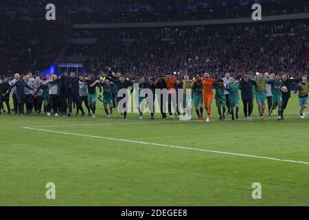 Tottenham a la joie de la fin après le match de retour final de 1/2 de la Ligue des champions, Ajax vs Tottenham à Amsterdam Arena, Amsterdam, pays-Bas, le 8 mai 2019. Tottenham a gagné 3-2. Photo de Henri Szwarc/ABACAPRESS.COM Banque D'Images