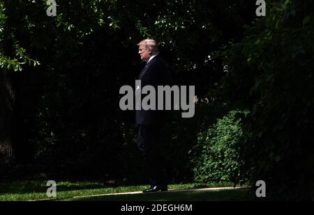 Le président américain Donald Trump quitte le bureau ovale de la Maison Blanche le 14 mai 2019 à Washington, DC. Photo par Olivier Douliery/ABACAPRESS.COM Banque D'Images