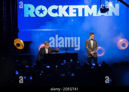 Sir Elton John et Taron Egerton participent au Rocketman film Party lors du 72e festival de Cannes le 16 mai 2019 à Cannes, France. Photo de Nasser Berzane/ABACAPRESS.COM Banque D'Images