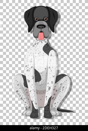 Allemand Shorthaéred pointeur en position assise personnage de dessin animé isolé sur illustration d'arrière-plan transparente Illustration de Vecteur