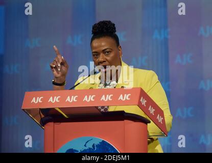 Dr. Bernice King, fille du révérend Dr. Martin Luther King, Jr., et PDG du Centre Martin Luther King, Jr. Pour le changement social non violent s'adresse au Forum mondial de l'AJC lors du lancement de la Communauté de conscience de l'AJC, une initiative de foi, ethnique, Et les dirigeants civiques qui encouragent le pluralisme et s'unissent contre la haine et la violence en Amérique. Washington, DC, 2 juin 2019. Photo avec la permission de l'AJC. Photo par Pool/ABACAPRESS.COM Banque D'Images