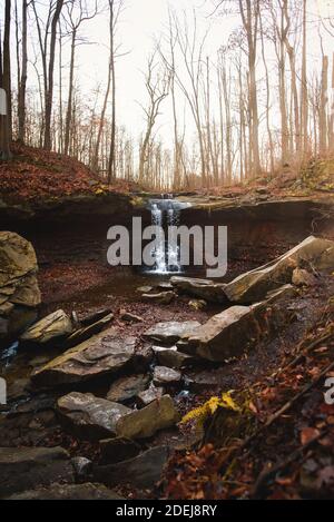 Blue Hen Falls dans le parc national de Cuyahoga Valley Ohio Banque D'Images