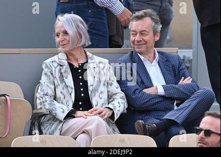 Michel Denisot et son épouse Martine Patier assistent à l'Open de tennis français 2019 - dixième jour à Roland Garros le 4 juin 2019 à Paris, France. Photo de Laurent Zabulon / ABACAPRESS.COM Banque D'Images