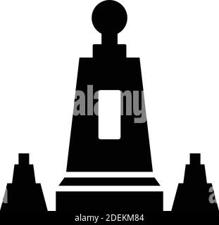 Centre de la Terre, Equateur, Pichincha, Equateur monument entièrement modifiable icônes vectorielles Illustration de Vecteur