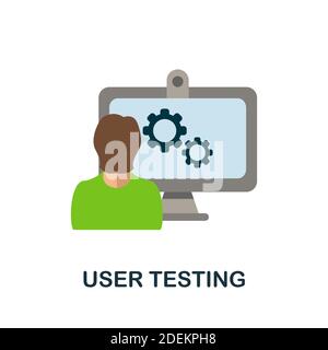 Icône Test utilisateur à plat. Elément simple de la collection de gestion de projet. Icône Creative User Testing pour la conception Web, les modèles, les infographies et bien plus encore Illustration de Vecteur