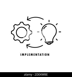 Icône de ligne d'implémentation. Vecteur sur fond blanc isolé. SPE 10. Illustration de Vecteur