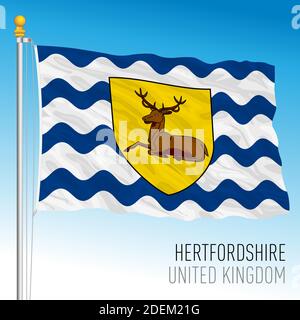 Drapeau du comté de Hertfordshire, Royaume-Uni, illustration vectorielle Illustration de Vecteur