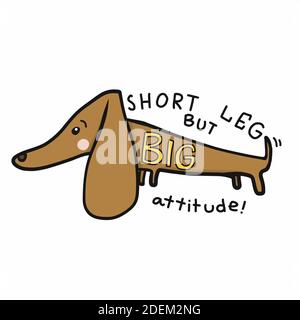 Illustration vectorielle de dessin animé de chien de cachshund, à jambes courtes mais grande attitude Illustration de Vecteur