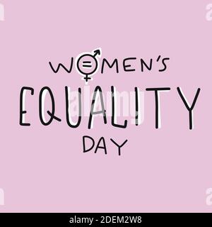 Illustration vectorielle de lettrage de mot de jour d'égalité pour femmes Illustration de Vecteur