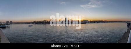 Vue panoramique du port de la Sava, Belgrade, Serbie Banque D'Images