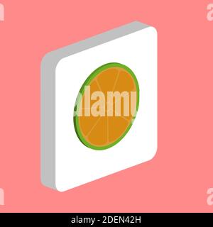 Icône vecteur simple citron. Modèle de conception de symbole d'illustration pour élément d'interface utilisateur Web mobile. Pictogramme isométrique de couleur parfaite sur carré blanc 3d. Citron i Illustration de Vecteur