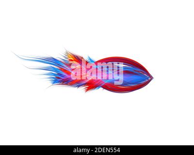 Image abstraite d'un poisson sur fond blanc. Dessin fractal Banque D'Images