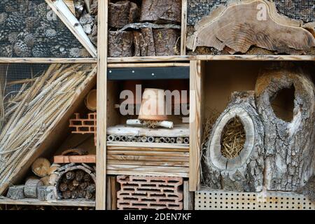 Un hôtel d'insectes peut être facilement fait à partir d'une variété de matériaux et est très bon à regarder les insectes Banque D'Images