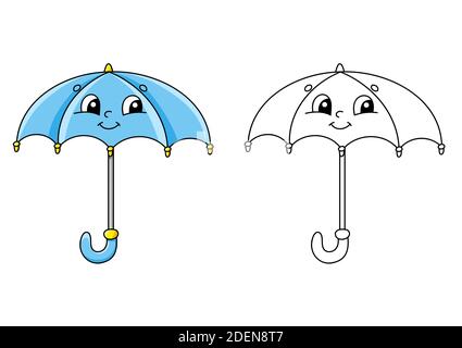 Page de coloriage pour enfants. Personnage de dessin animé. Illustration vectorielle. Silhouette de contour noire. Isolé sur fond blanc. Thème de l'automne. Illustration de Vecteur