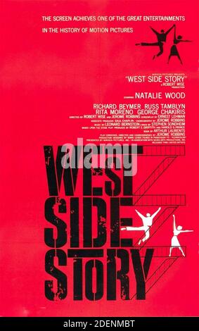 WEST SIDE STORY Poster pour le film United Artists 1961 Avec Natalie Wood Banque D'Images