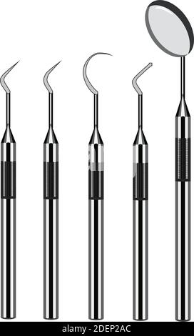 Illustrations vectorielles plates des outils dentaires Illustration de Vecteur
