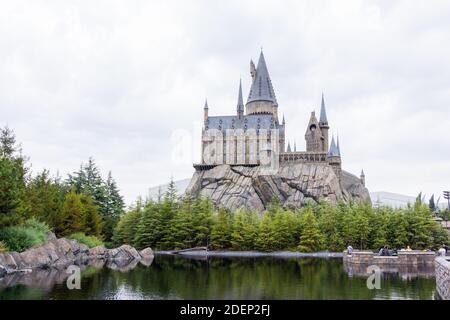 À l'intérieur du parc à thème Wizarding World of Harry Potter à Osaka, au Japon Banque D'Images