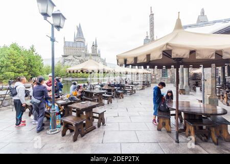 À l'intérieur du parc à thème Wizarding World of Harry Potter à Osaka, au Japon Banque D'Images