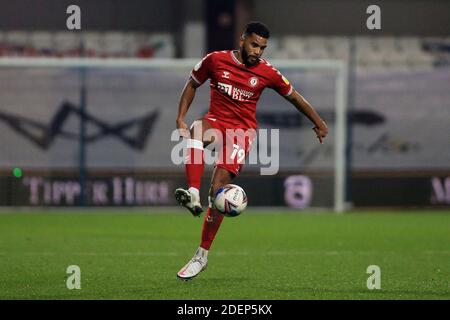 Londres, Royaume-Uni. 1er décembre 2020. Adrian Mariappa de Bristol City en action pendant le match. EFL Skybet Championship Match, Queens Park Rangers et Bristol City au Kiyan Prince Foundation Stadium, Loftus Road à Londres, le mardi 1er décembre 2020. Cette image ne peut être utilisée qu'à des fins éditoriales. Utilisation éditoriale uniquement, licence requise pour une utilisation commerciale. Aucune utilisation dans les Paris, les jeux ou les publications d'un seul club/ligue/joueur. photo par Steffan Bowen/Andrew Orchard sports photographie/Alay Live news crédit: Andrew Orchard sports photographie/Alay Live News Banque D'Images