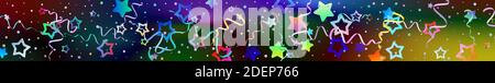 Confettis festifs. Admirable motif de fête tombant ruban multicolore, confetti, étoiles. Arrière-plan brillant et éclatant avec particules aléatoires Illustration de Vecteur