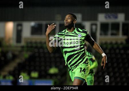 Nailsworth, Royaume-Uni. 1er décembre 2020. Célébration du but pour Jamille Matt de Forest Green Rovers lors du match EFL Sky Bet League 2 entre Forest Green Rovers et le comté de Newport à New Lawn, Nailsworth, Angleterre, le 1er décembre 2020. Photo de Dave Peters. Utilisation éditoriale uniquement, licence requise pour une utilisation commerciale. Aucune utilisation dans les Paris, les jeux ou les publications d'un seul club/ligue/joueur. Crédit : UK Sports pics Ltd/Alay Live News Banque D'Images