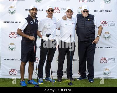 Almani Faiyaz, Herman Loubser, David Tanner et Michael Kenneth Wittstock assistent à la coupe Princess Charlene f Monaco au club de golf de Monte-Carlo le 03 octobre 2019 à la Turbie, en France. Photo par Arnold Jerocki/ABACAPRESS Banque D'Images