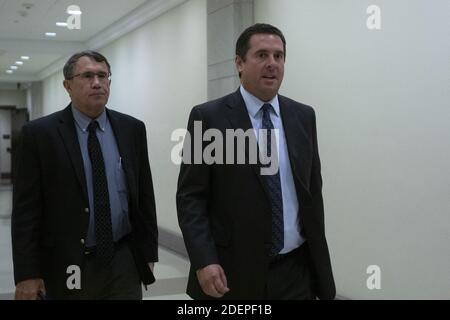 Le représentant des États-Unis Devin Nunes (républicain de Californie) quitte le témoignage à huis clos de l'ancien envoyé spécial du Département d'État en Ukraine Kurt Volker sur Capitol Hill le 3 octobre 2019 à Washington, DC, États-Unis. Photo de Stefani Reynolds/CNP/ABACAPRESS.COM Banque D'Images