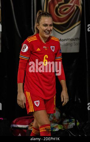 Newport, Royaume-Uni. 1er décembre 2020. Josephine Green du pays de Galles à temps plein. Match de qualification des femmes de l'UEFA pour l'Euro 2022, groupe c, femmes du pays de Galles contre Bélarus à Rodney Parade à Newport, au sud du pays de Galles, le mardi 1er décembre 2020. Photo par Lewis Mitchell/Andrew Orchard sports photographie/Alamy Live News crédit: Andrew Orchard sports photographie/Alamy Live News Banque D'Images