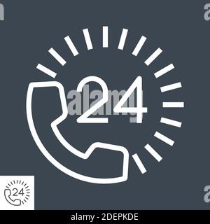 Support 24 heures sur 24 Illustration de Vecteur